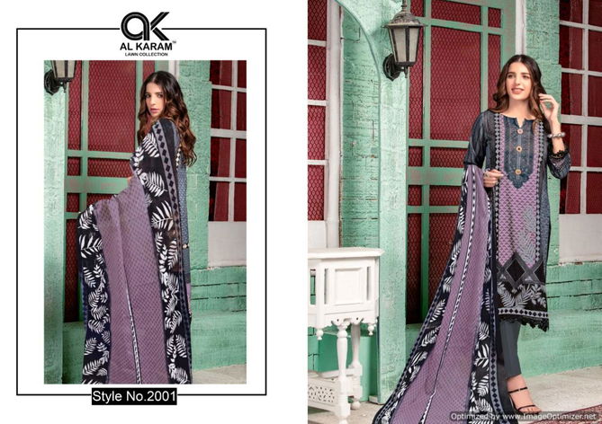 Al Karam 2 Cambric Cotton Designer Karachi Dress Material Collection